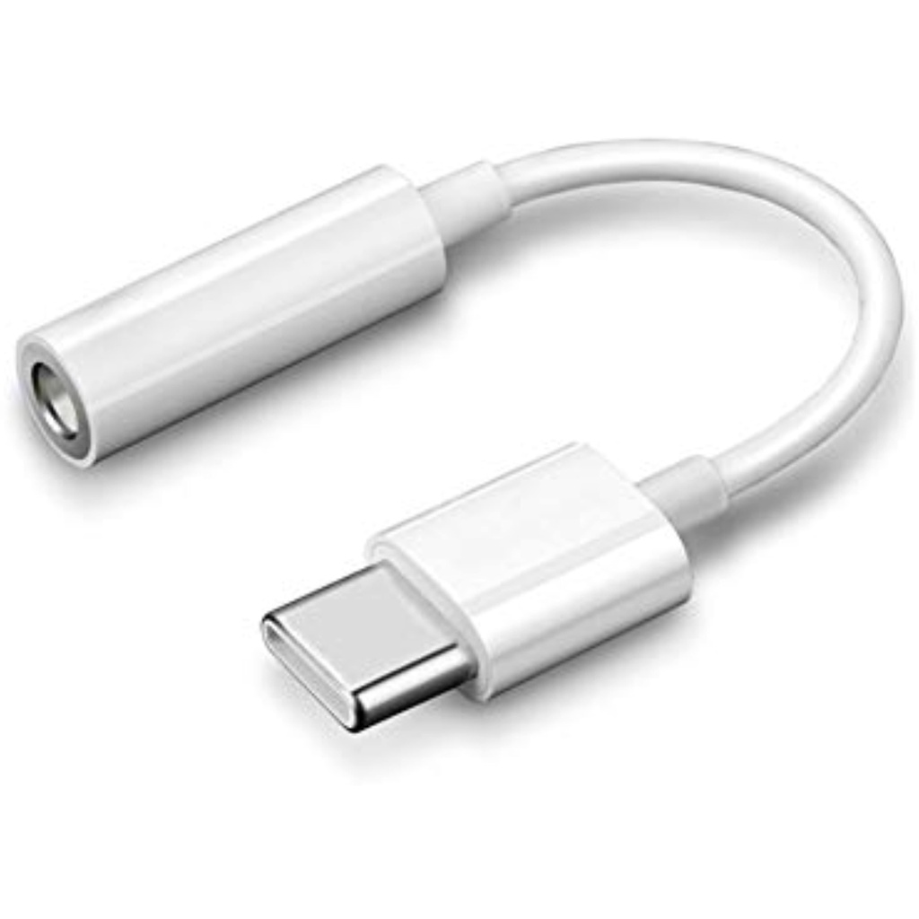 USB C DAC - USB c to3.5mm Audio Headphone Adapter (white)