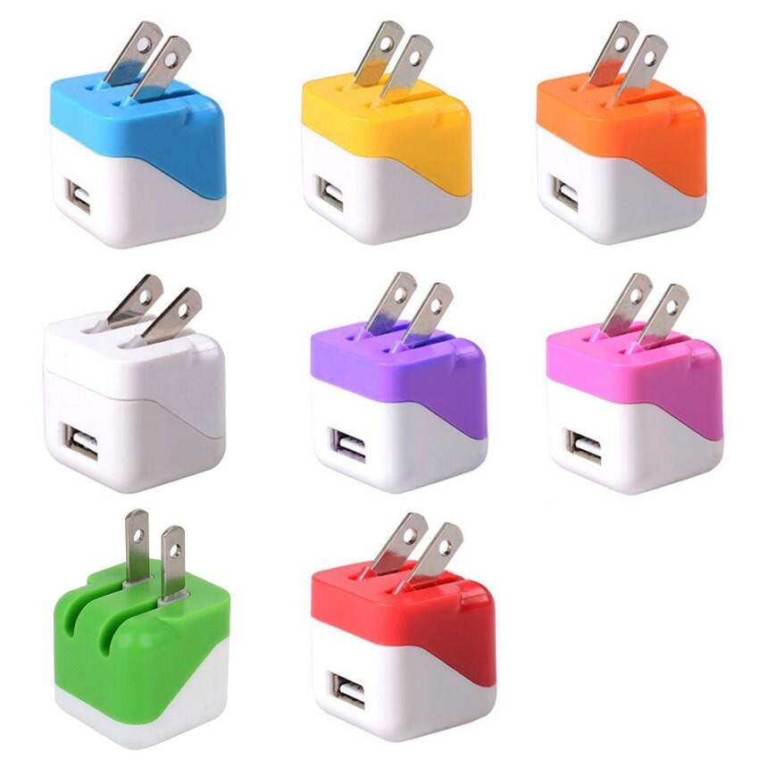 Zerosky Colorful Travel USB Wall Charger Block USB A