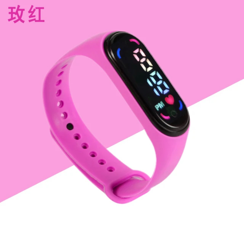 Multi-color LED Watch For Children, pink