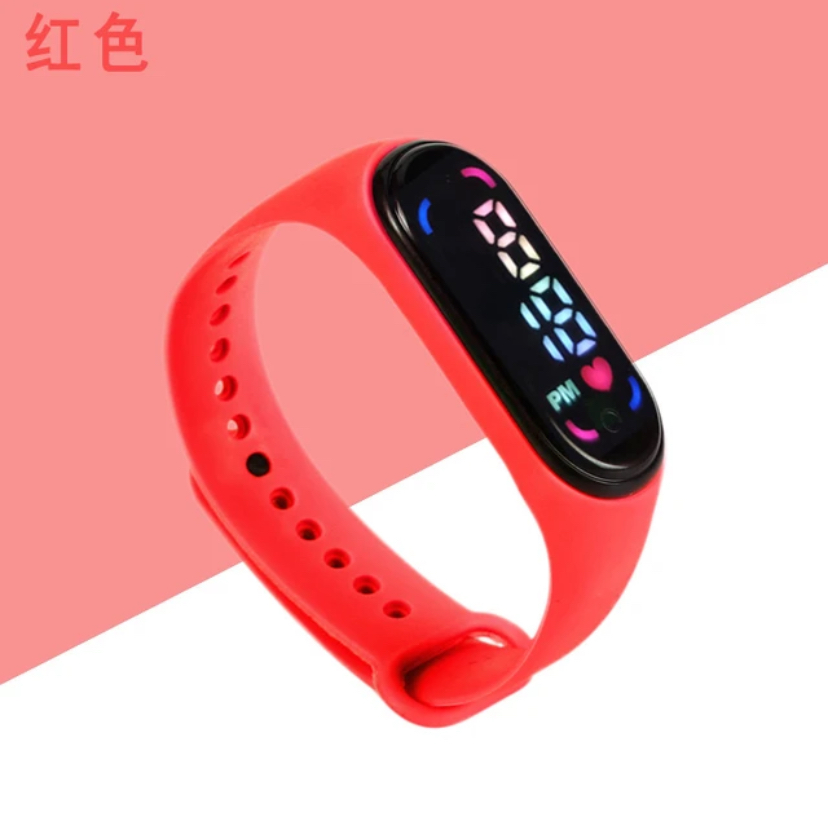 Multi-color LED Watch For Children, red
