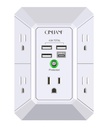 QINLIANF Surge Protector, 5 Outlet Extender with 3 USB-A 1 USB-C