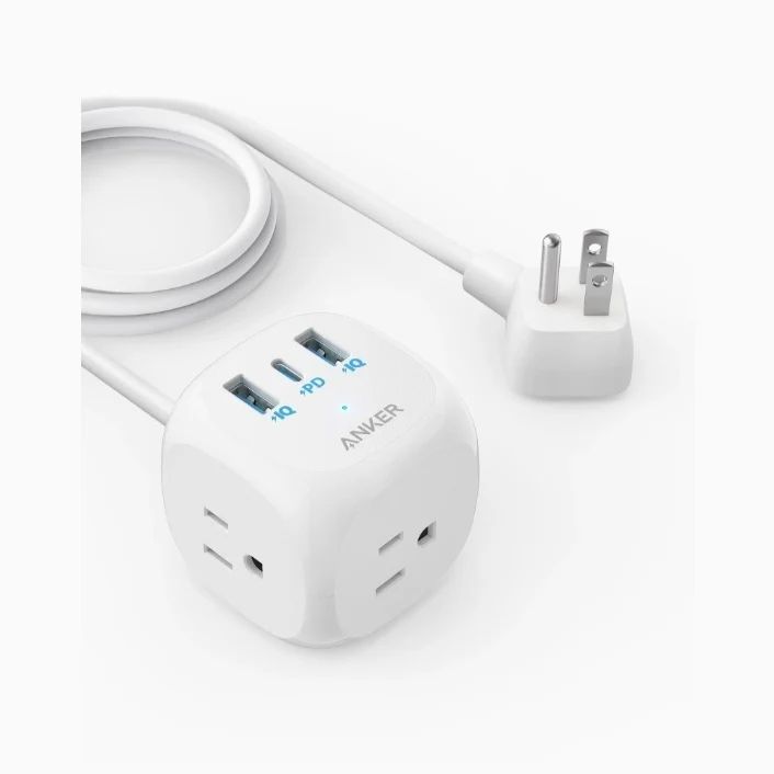 Anker 20W 321 Power Strip 5Ft. 3 Outlets 2USB-A 1 USB-C