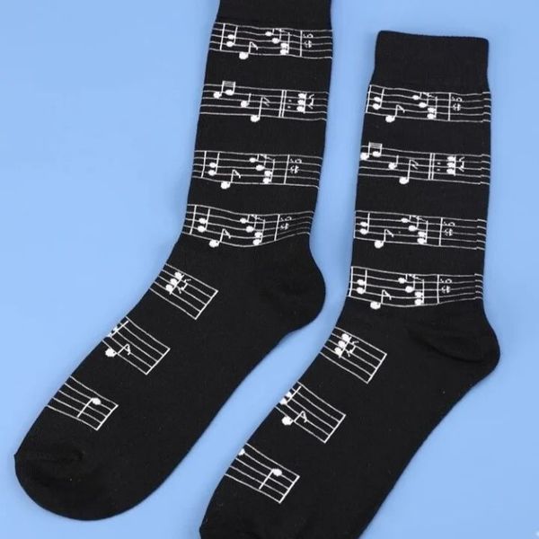 Men Sheet Music Crew Socks