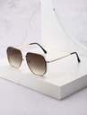 Men Top Bar Ombre Lens Fashion Glasses - Brown