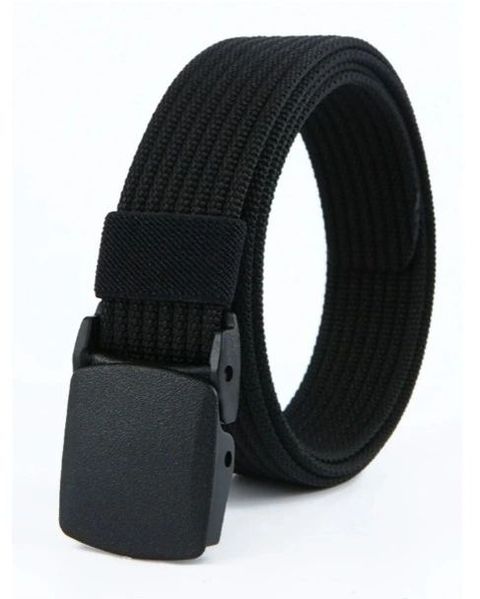Men Automatic Buckle Tape Belt - Black/size 38-40