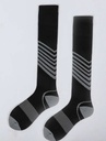 Men Striped Pattern Over The Calf Socks, Football - Black/ size 7-9.5