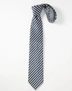 Men Diagonal Striped Tie - Black and White
