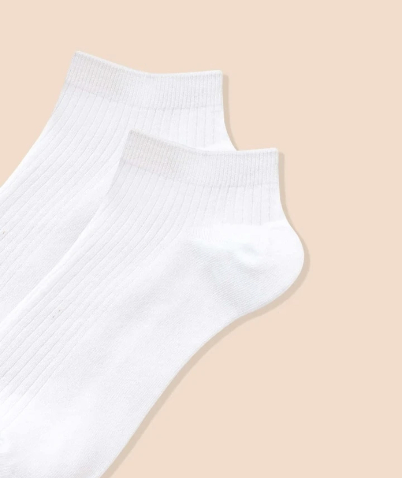 Men Solid White Ankle Socks - White/ one size
