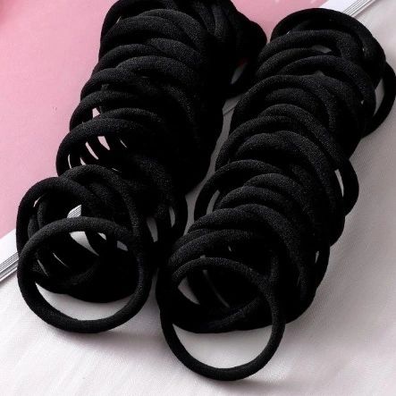 Solid Hair Tie - Black (10 pieces)