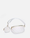 Mini Geometric Quilted Waist Bag - White