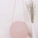 Mini Minimalist Straw Bag - Baby Pink