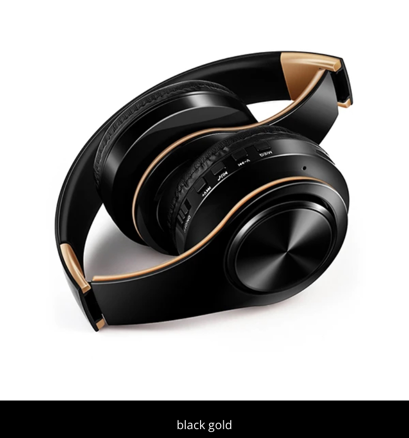 Bluetooth Wireless Headset - Black/ Gold