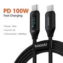 Toocki USB C Cable Digital Display: 100W PD, 1m