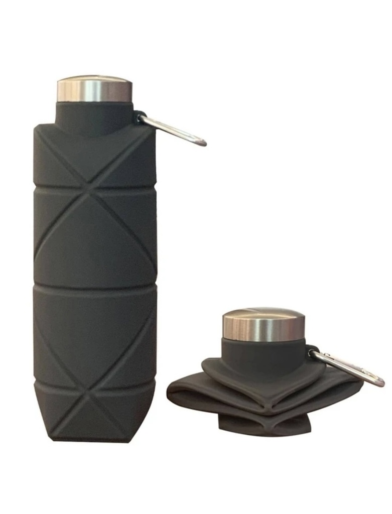 Silicone Foldable Water Bottle 700ml (Dark Grey)