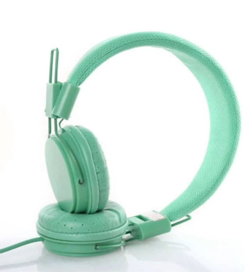 Kids Wired Ear Headphones Stylish Headband Earphones for iPad Tablet - Light Green