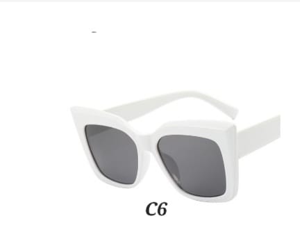 New Oversized Cat Eye Sunglasses Fashion Women/Men Gradient UV400: C6, White/grey
