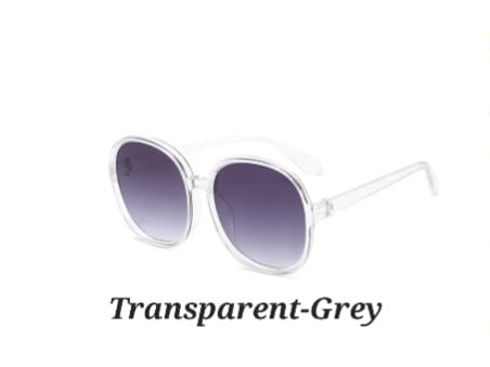 New Round Frame Sunglasses Women Oversized : Transparent Gray