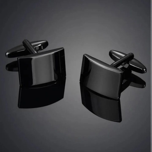 [sj2206058550917504] Men Rectangle Design Cufflinks - Black/ one size