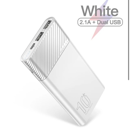 KUULAA Power Bank 10000mAh: QC PD, 3 USB, White