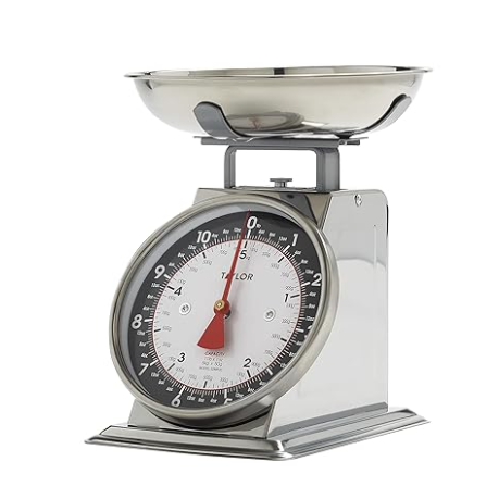 Taylor Mechanical Kitchen Weighing Food Scale with Bowl, Weighs up to 11lbs