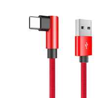 [0209] Elough 3A 90 Degree Elbow USB Type C Cable Fast Charging QC 3.0 Gaming Data USB C Cable for Xiaomi Samsung Huawei - Red, 1m